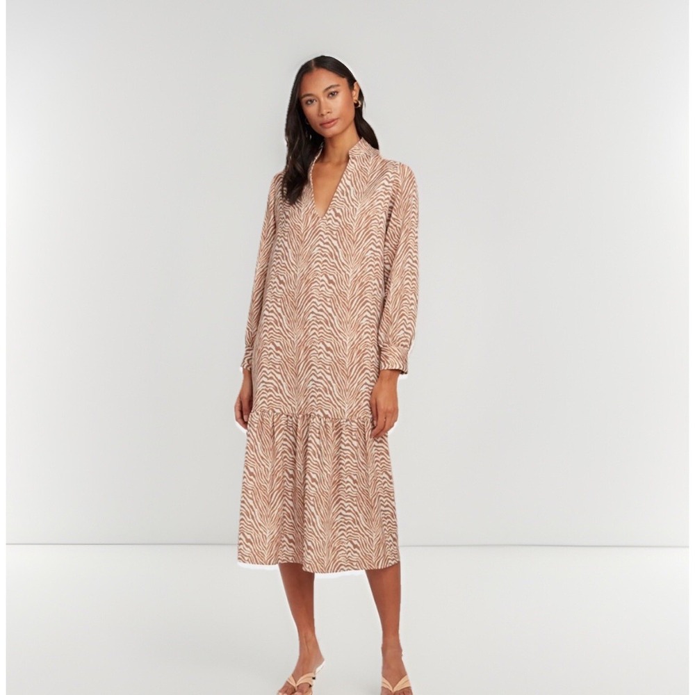 NEW Norr Dress Size XS Animal Zebra Print Quiet Luxury Minimalist‎ Modest Office